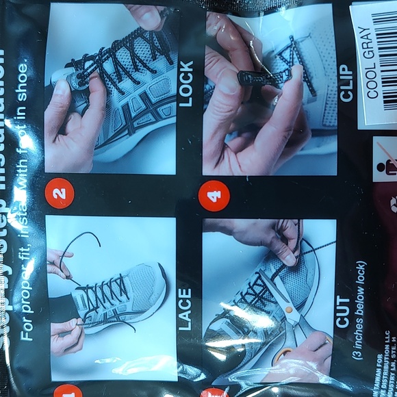 Brand New Lock Laces for Sneakers. No-Tie Shoe Laces Cool Gray. - Picture 3 of 3